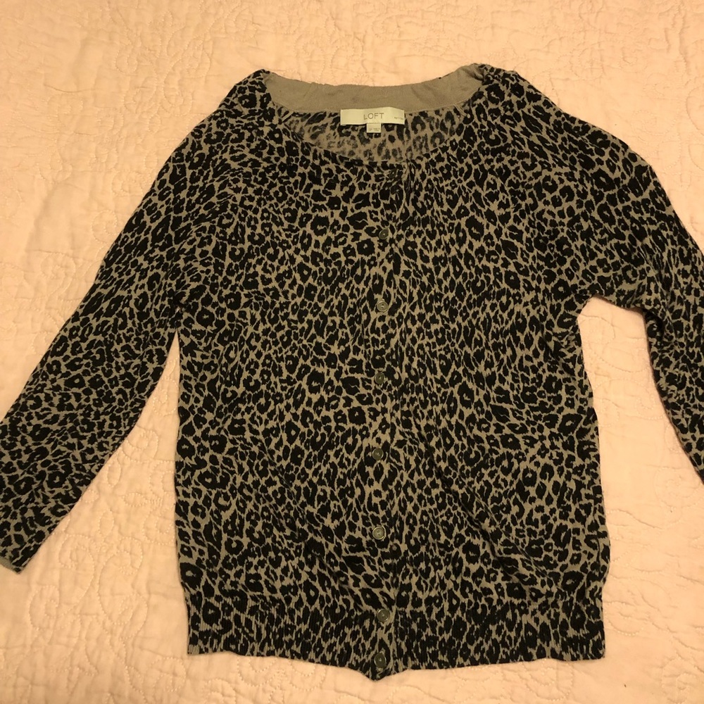 Loft Leopard Print Cardigan